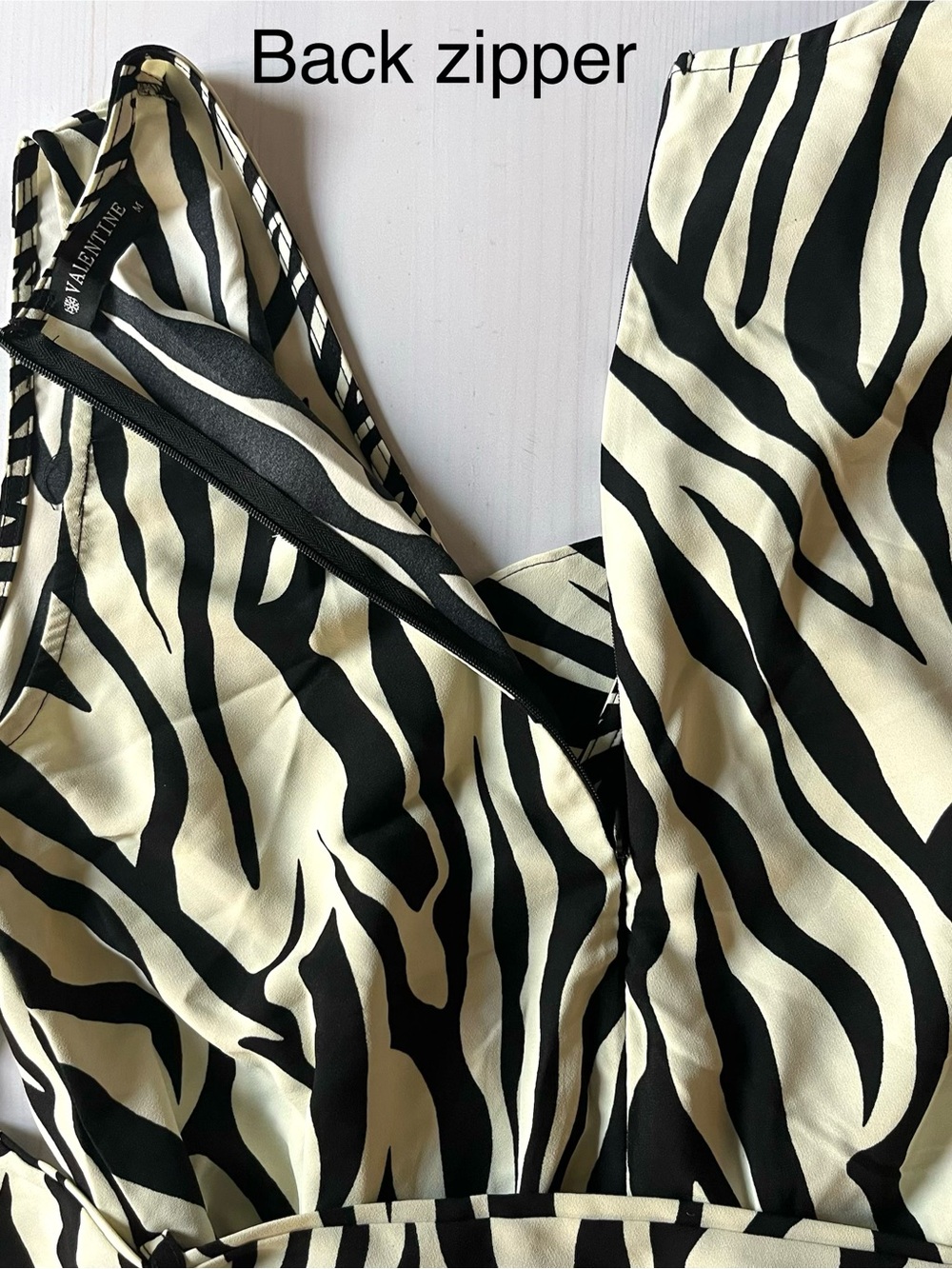 Black & off white/Cream Zebra Print jumpsuit - Picture 7 of 8